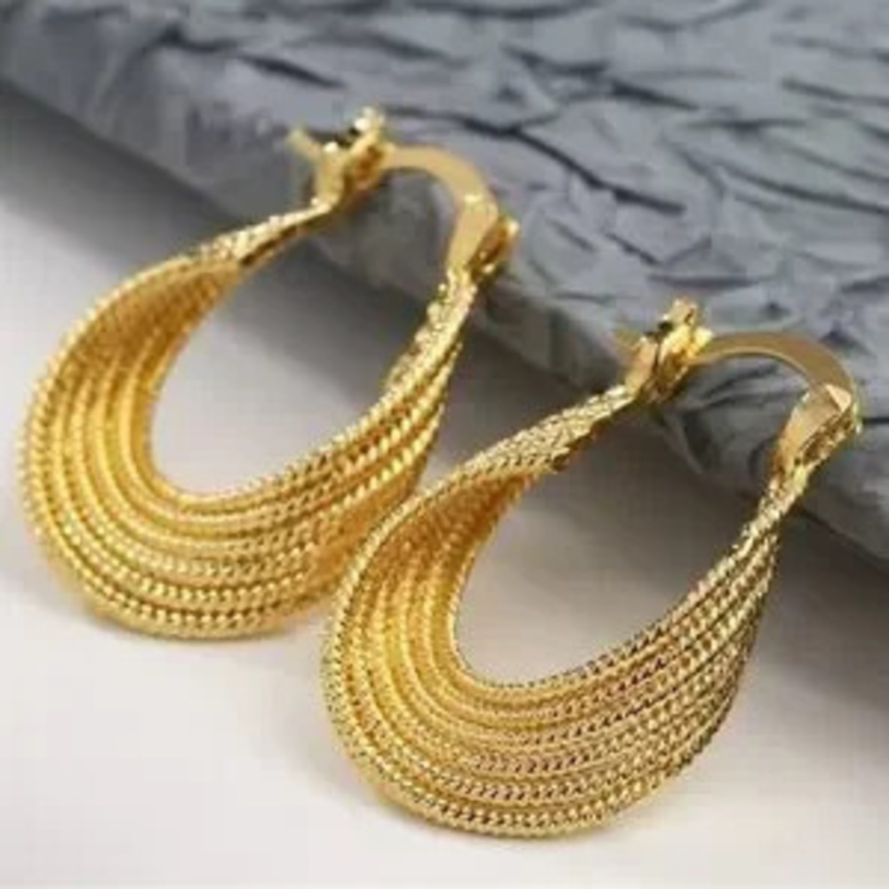 Vintage Small Circle Hoop Earrings Shiny Gold Earrings